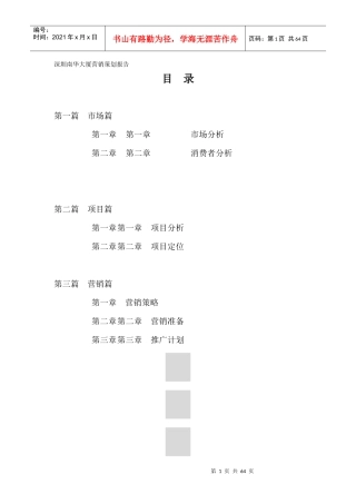 南华大厦营销策划报告