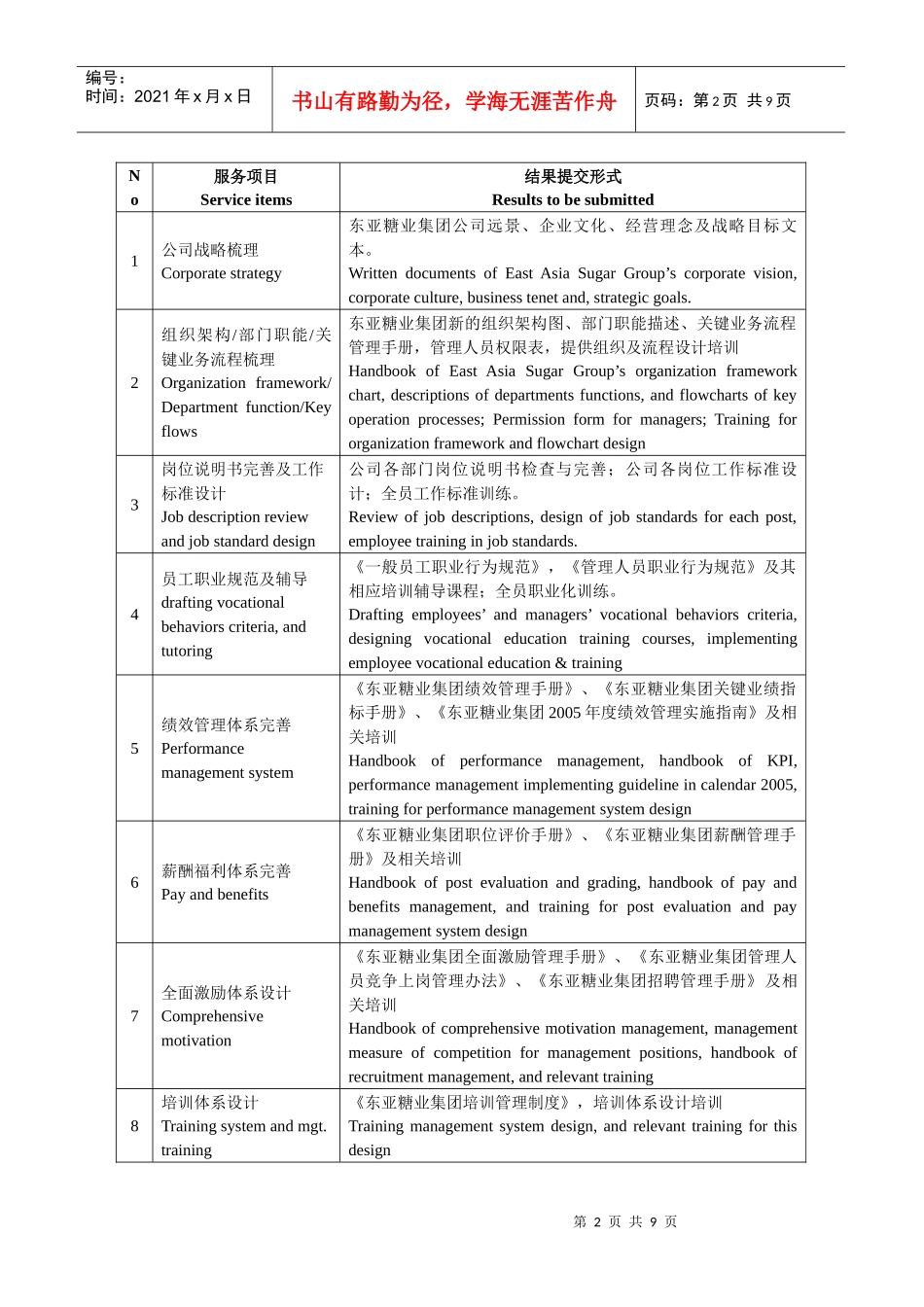 东亚糖业咨询服务合同书_第2页