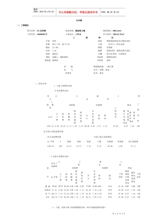 北京某业务楼造价分析