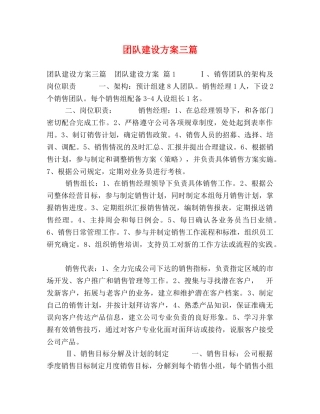 团队建设方案三篇 