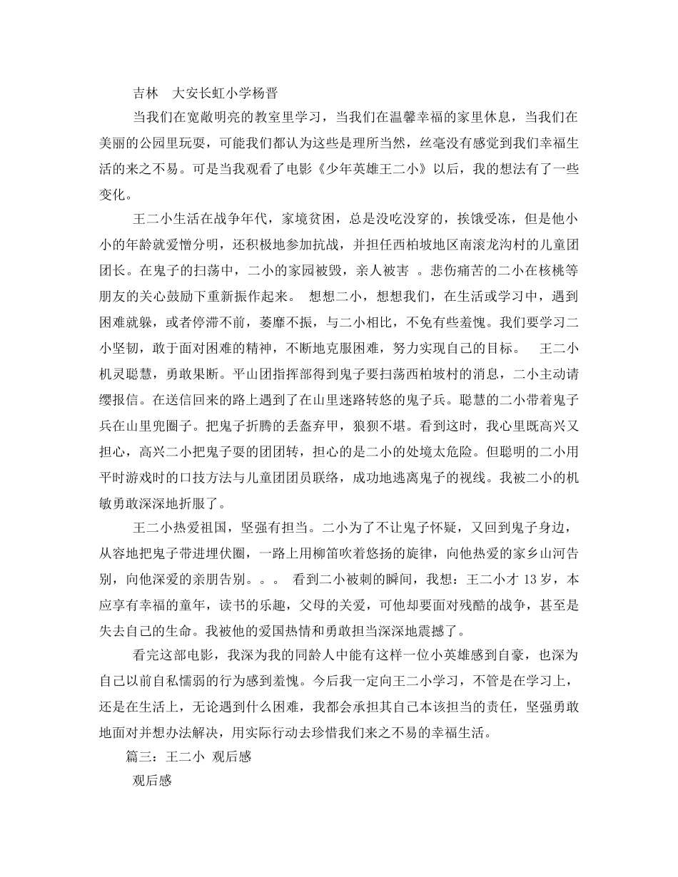 王二小观后感 _第2页