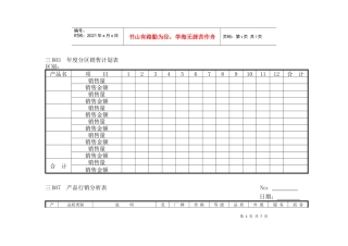 企业管理表格 营销管理B横表格