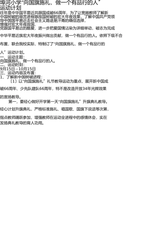 向国旗敬礼活动方案 