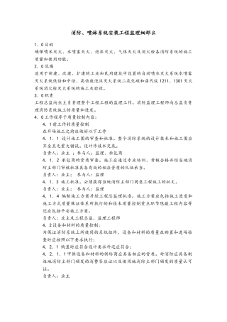 消防、喷淋系统安装工程监理细则