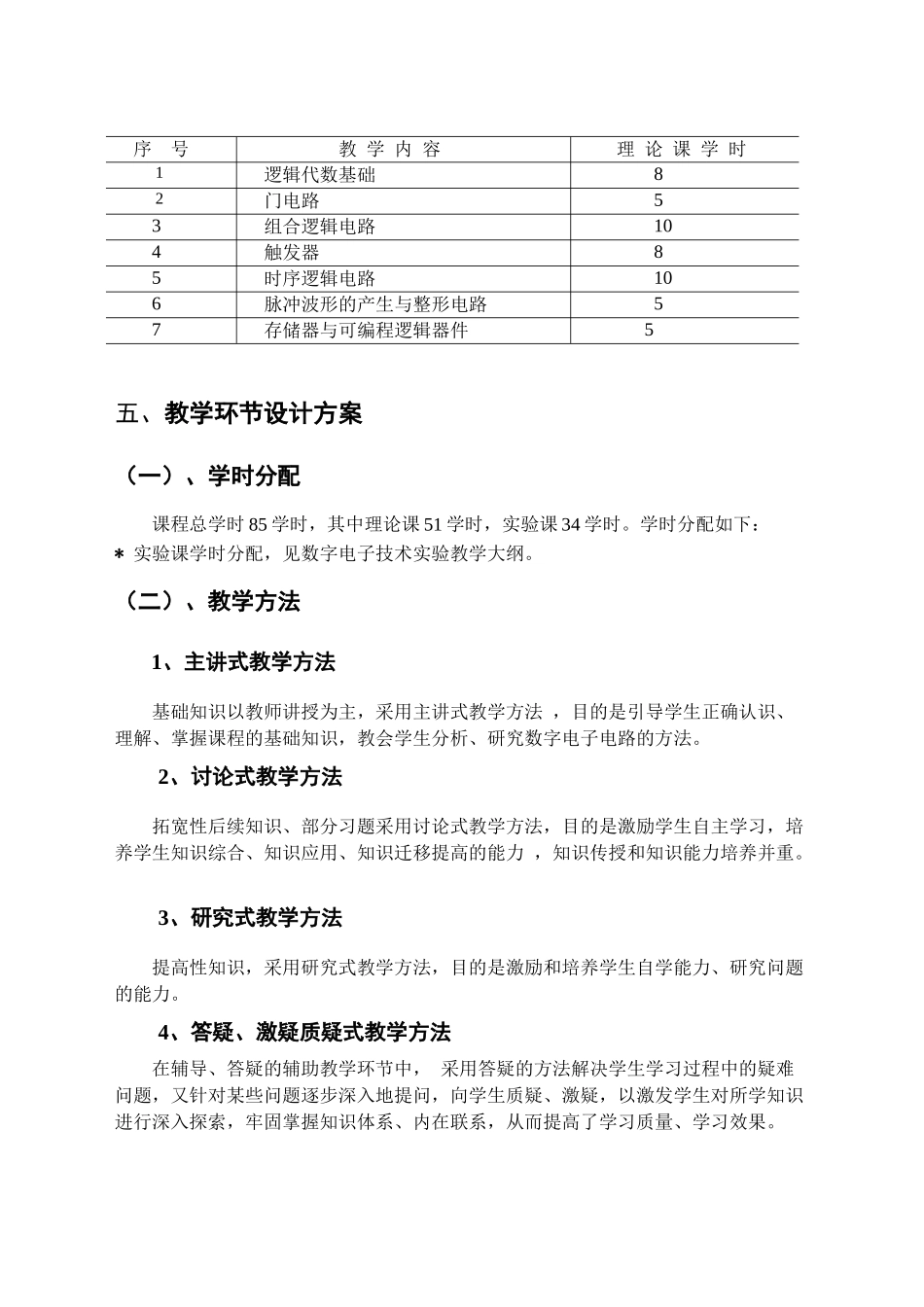 数字电子技术教学大纲_第2页