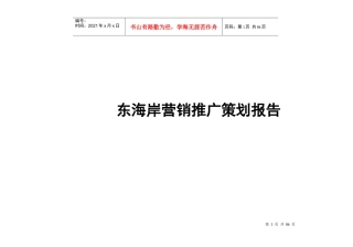 东海岸营销推广策划报告(1)