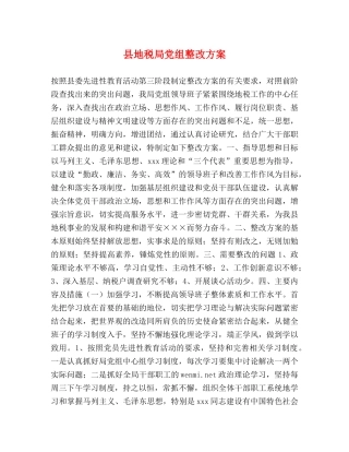 县地税局党组整改方案 