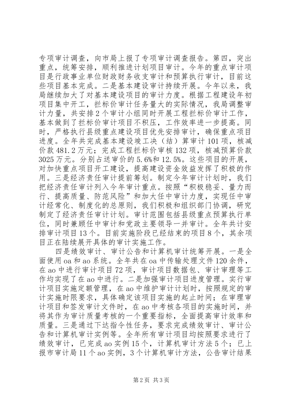 审计局审计统计工作总结_第2页
