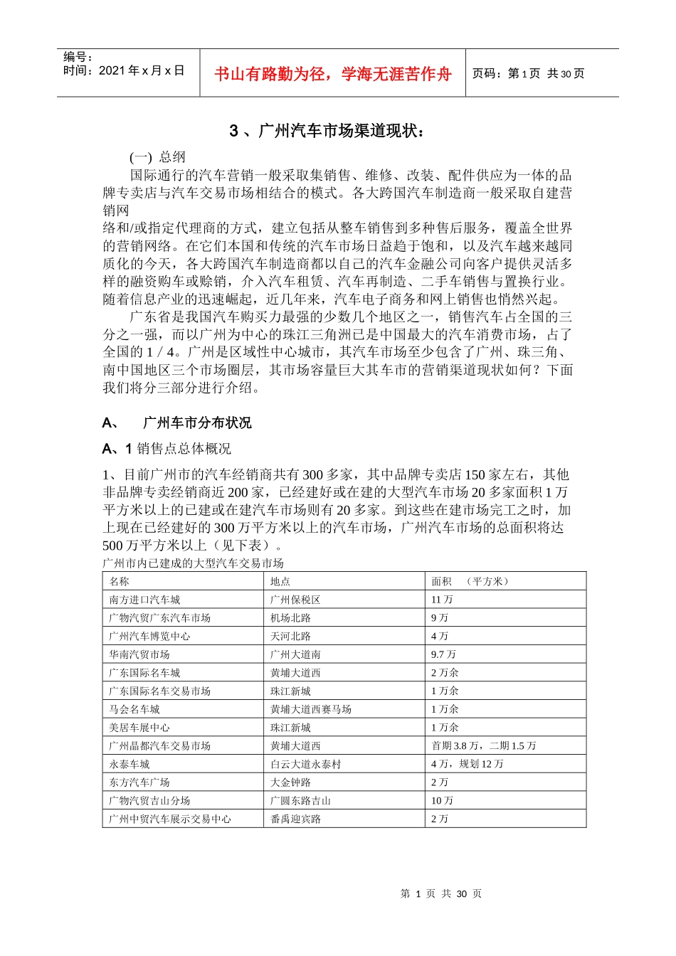广州汽车市场渠道现状_第1页