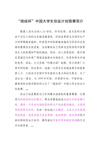 挑战杯创业大赛作品样本(详细版)