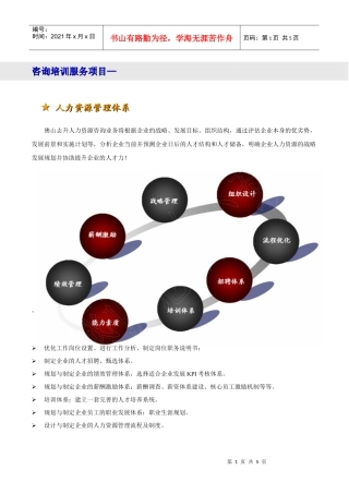 咨询培训服务项目