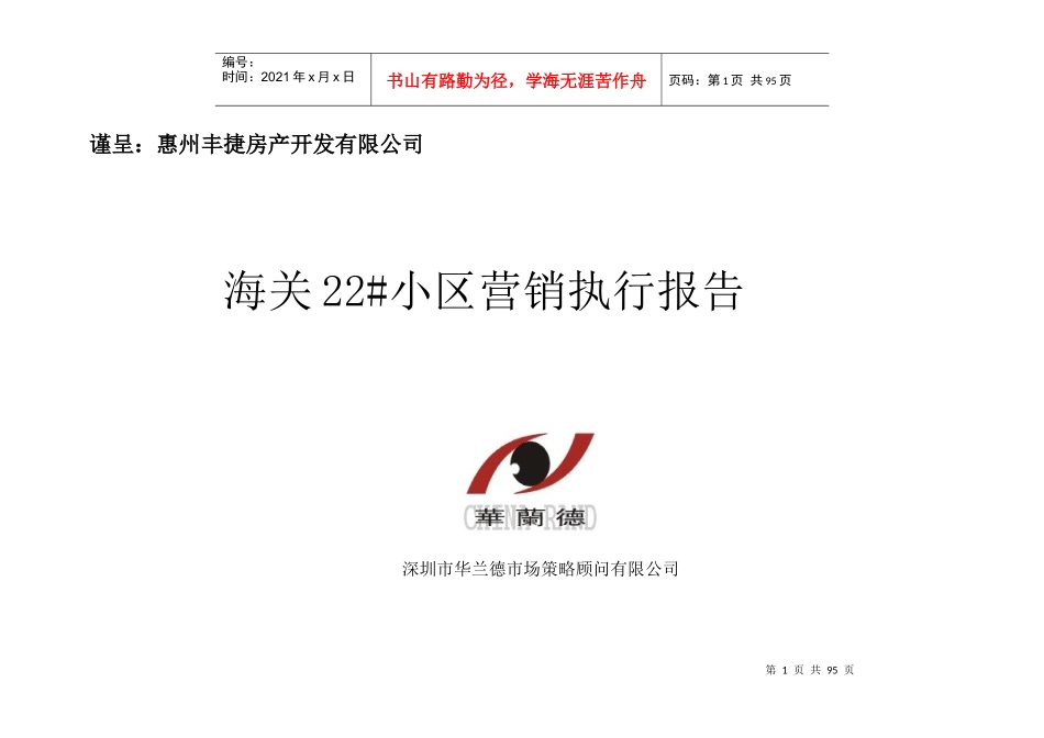 惠洲口岸国际营销执行报告_第1页