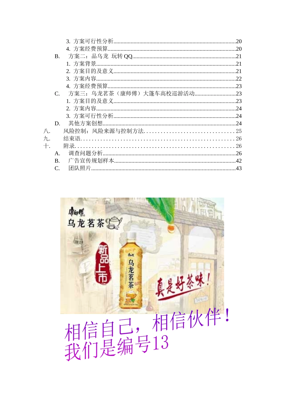康师傅乌龙茗茶营销策划书_第3页