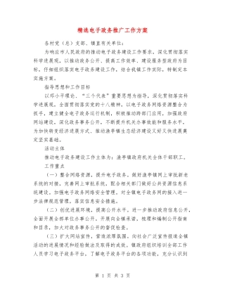 电子政务推广工作方案