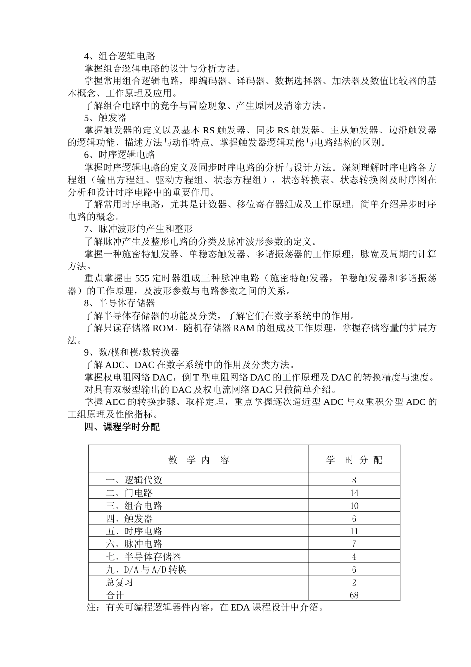 数字电子技术基础A课程教学大纲_第3页