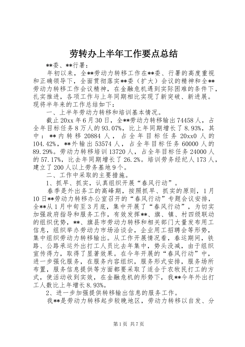 劳转办上半年工作要点总结_第1页