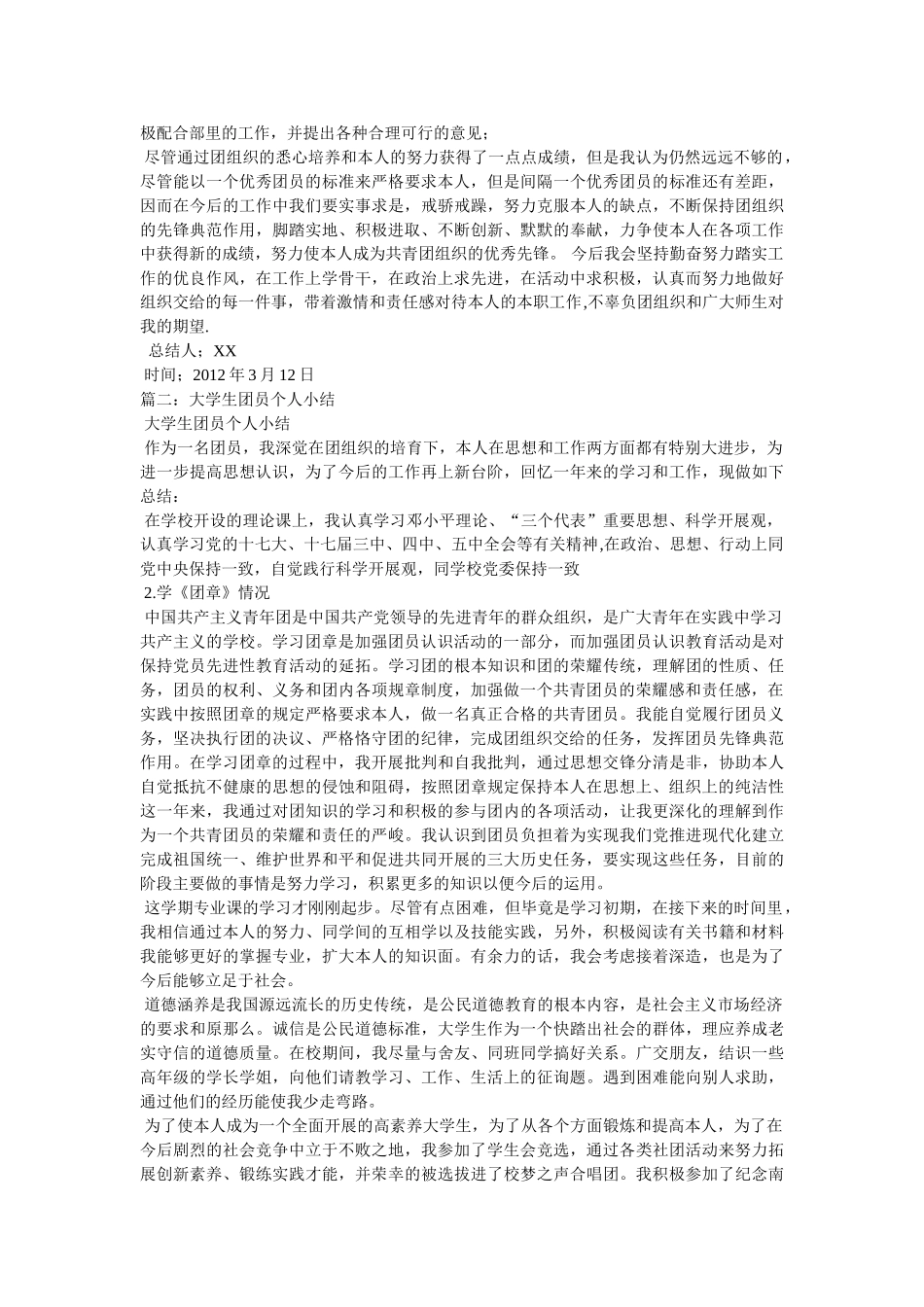 团员年度个人总结 _第3页