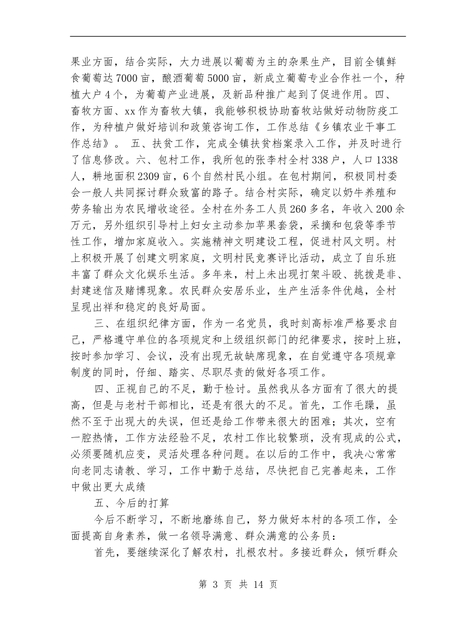 乡镇干事工作总结_第3页