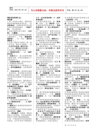 国际贸易管理知识原理小条版