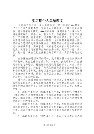 实习期个人总结范文