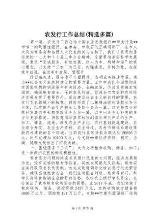 农发行工作总结(精选多篇)