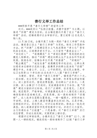 善行义举工作总结