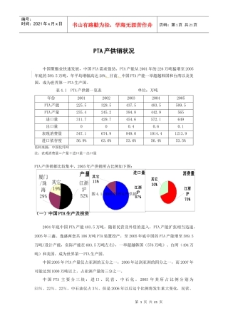 PTA产供销状况