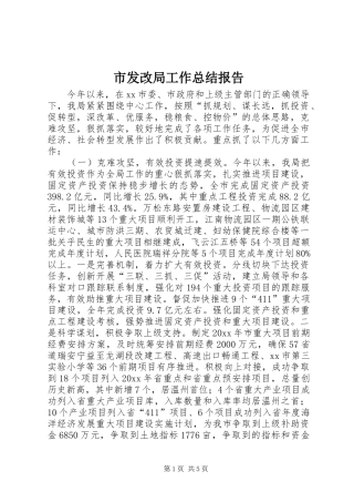 市发改局工作总结报告