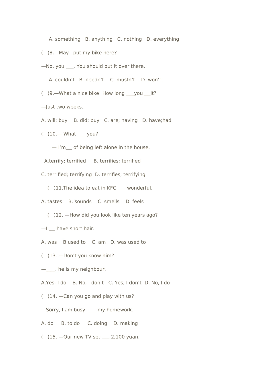 新目标英语九年级上册Units13测试1 _第2页