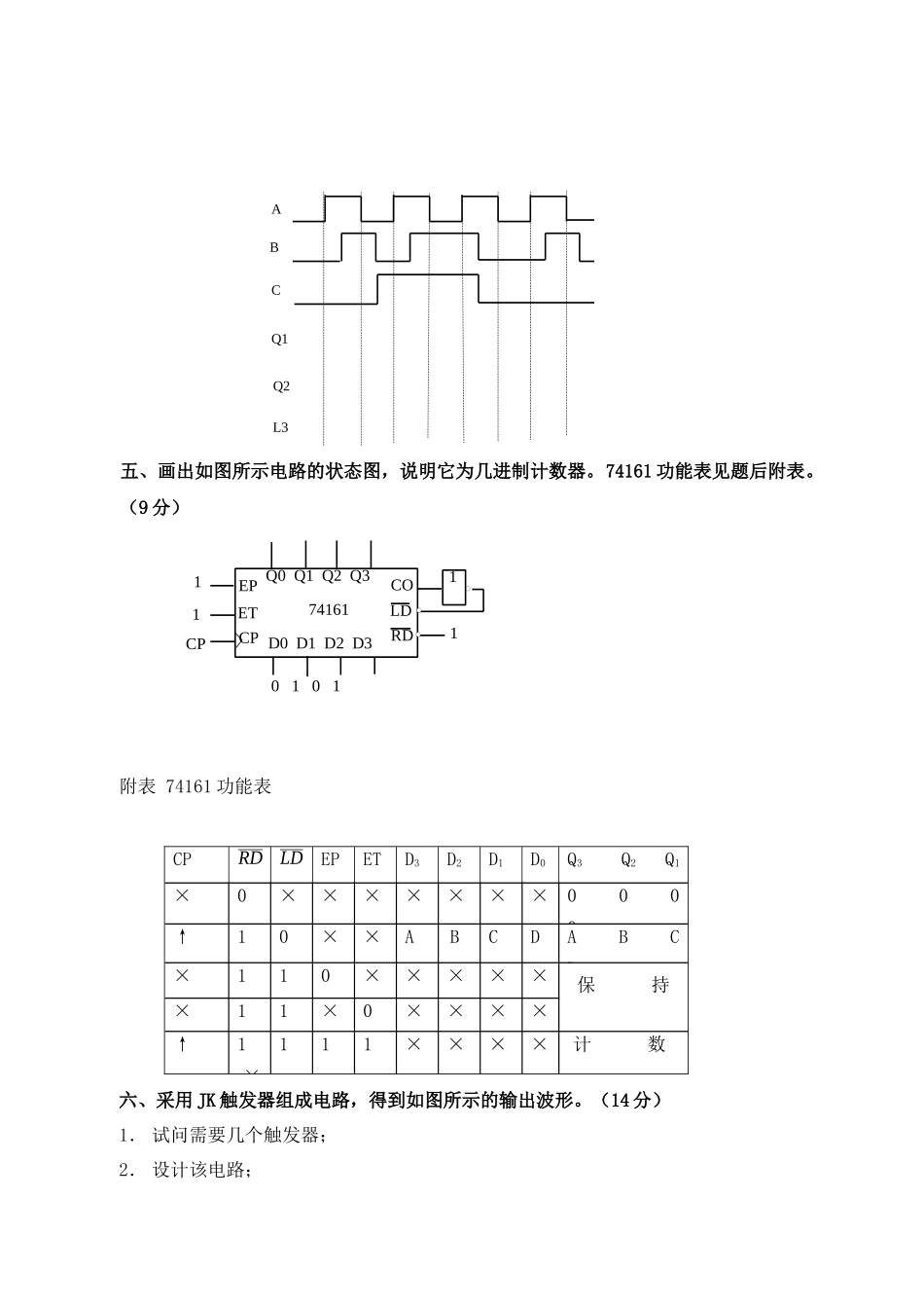 数字电子技术测验 试卷十_第3页