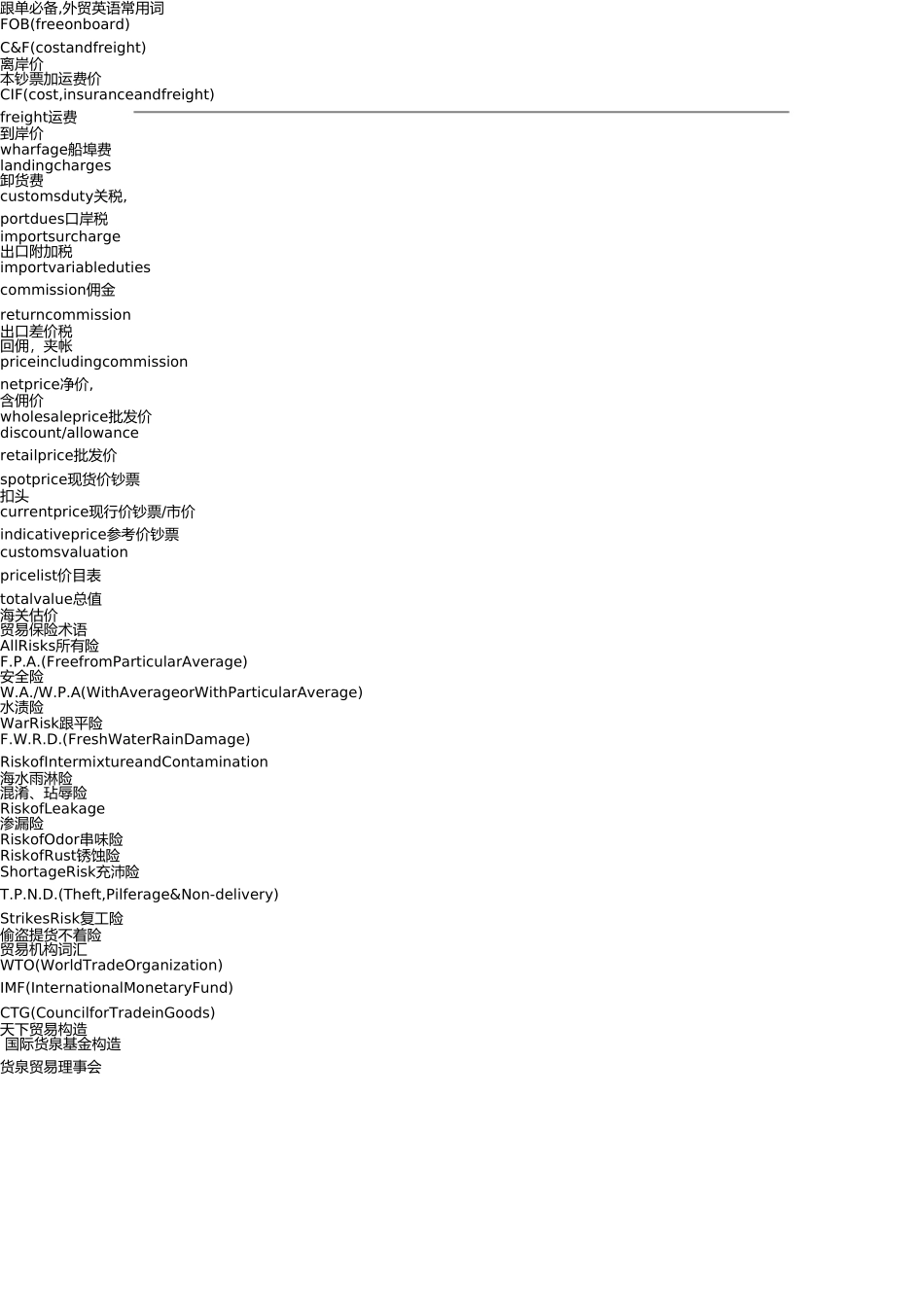 外贸跟单员考试跟单常用英语集锦 _第1页