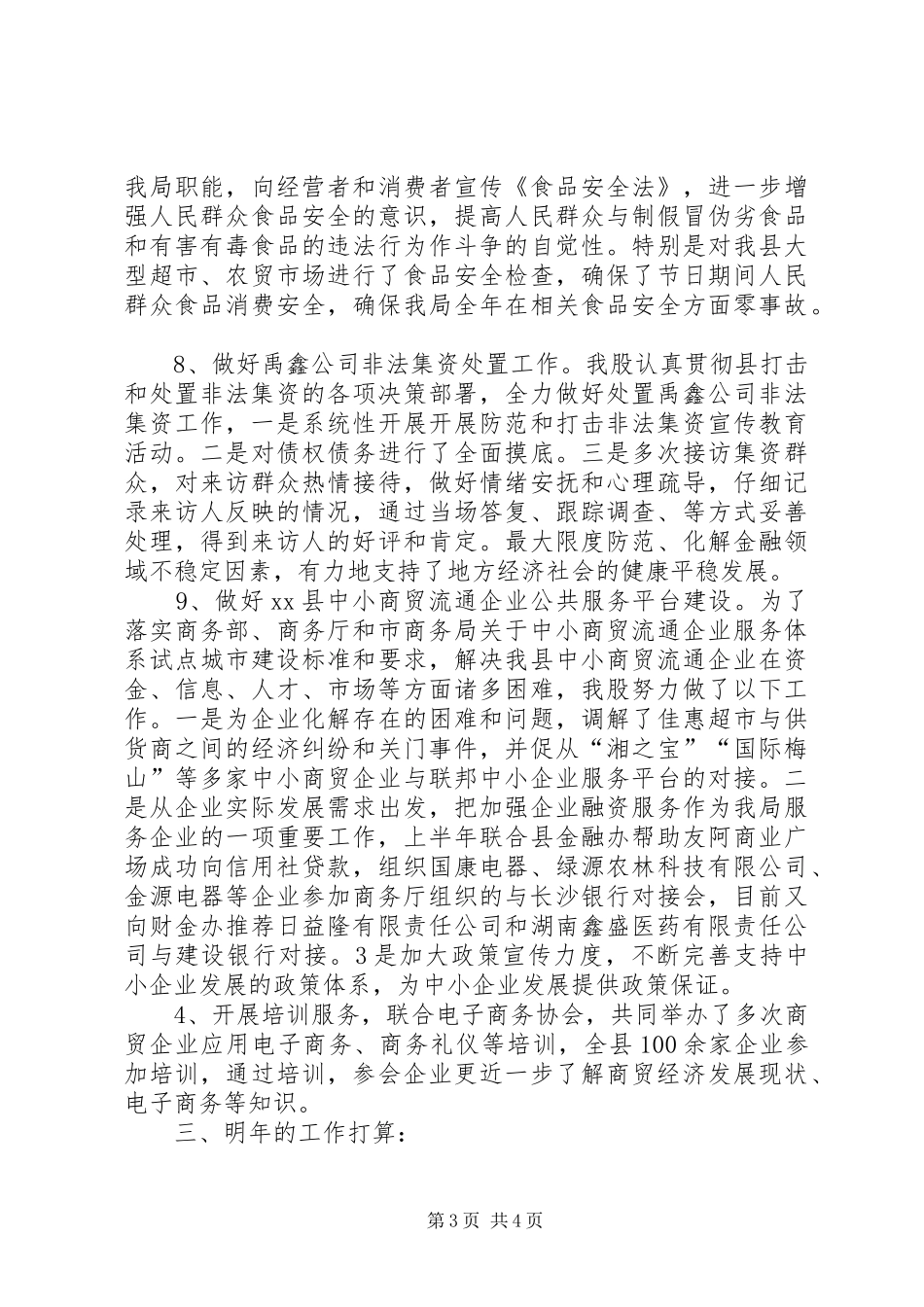 商务局内贸股年度工作总结_第3页