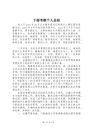 干部考察个人总结