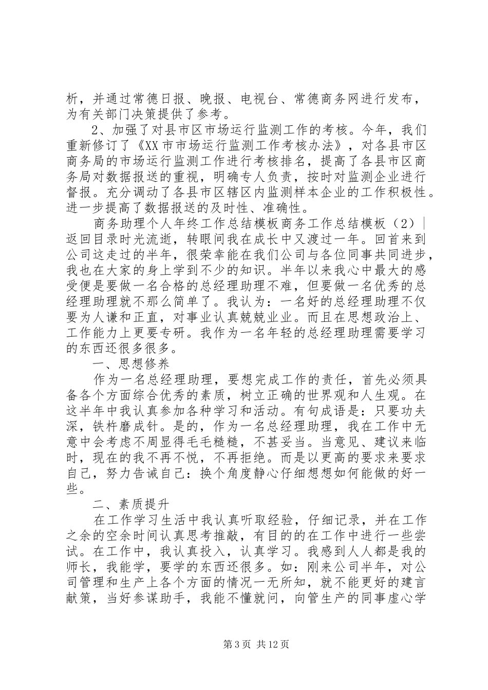 商务工作总结模板4篇_第3页