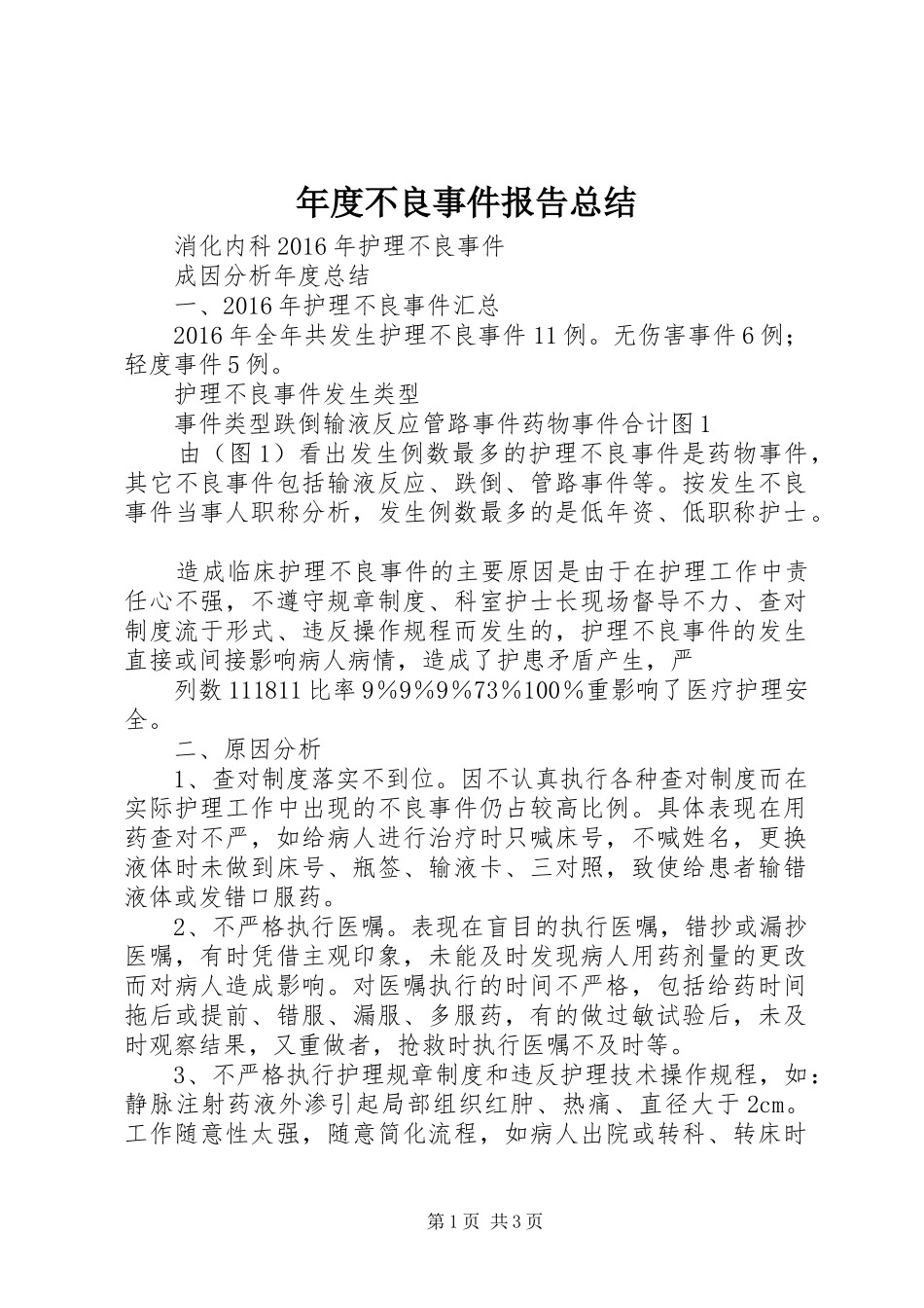 年度不良事件报告总结_第1页