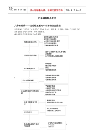 【精品】汽车销售服务流程要点