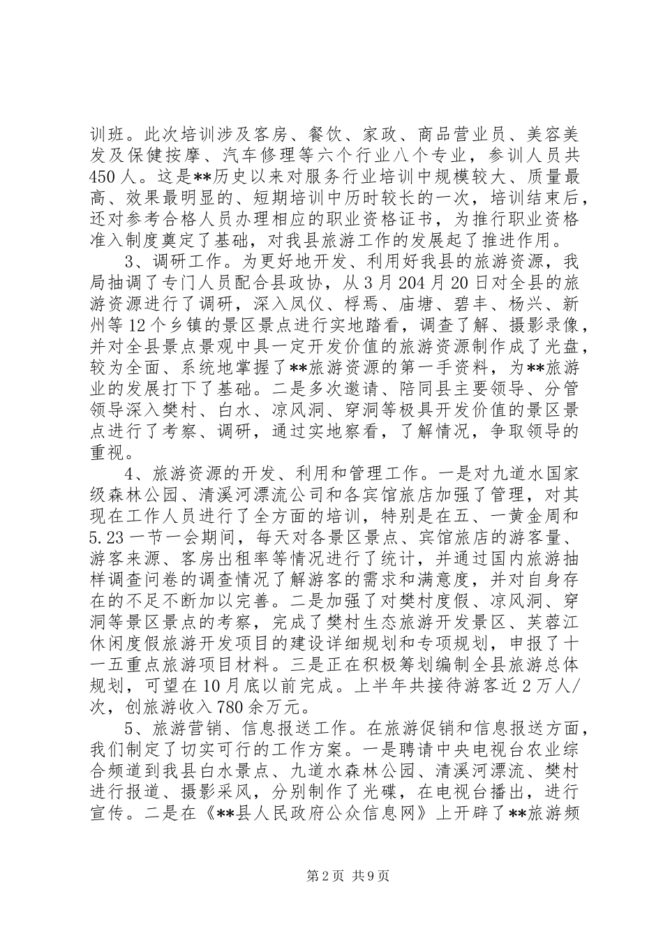 半年工作总结范文简短旅游局半年工作总结范文_第2页