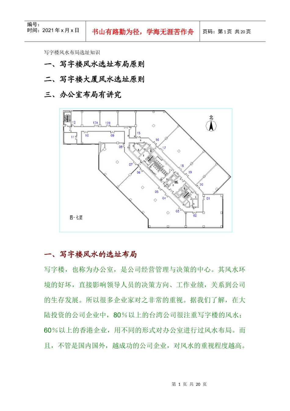 写字楼风水布局选址知识_第1页