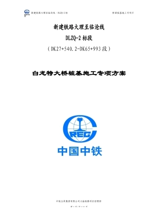 大临铁路白龙特大桥桩基施工专项方案