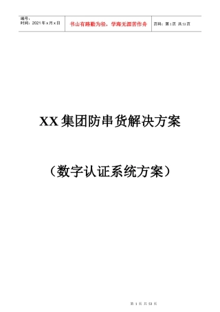 XX集团防串货解决方案