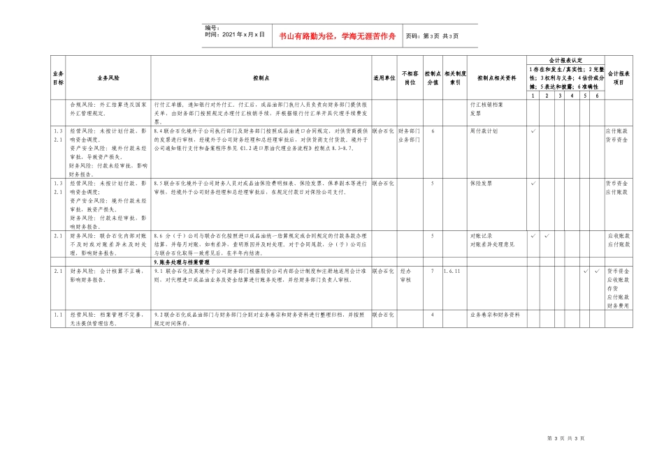 1.6进口成品油业务控制矩阵_第3页