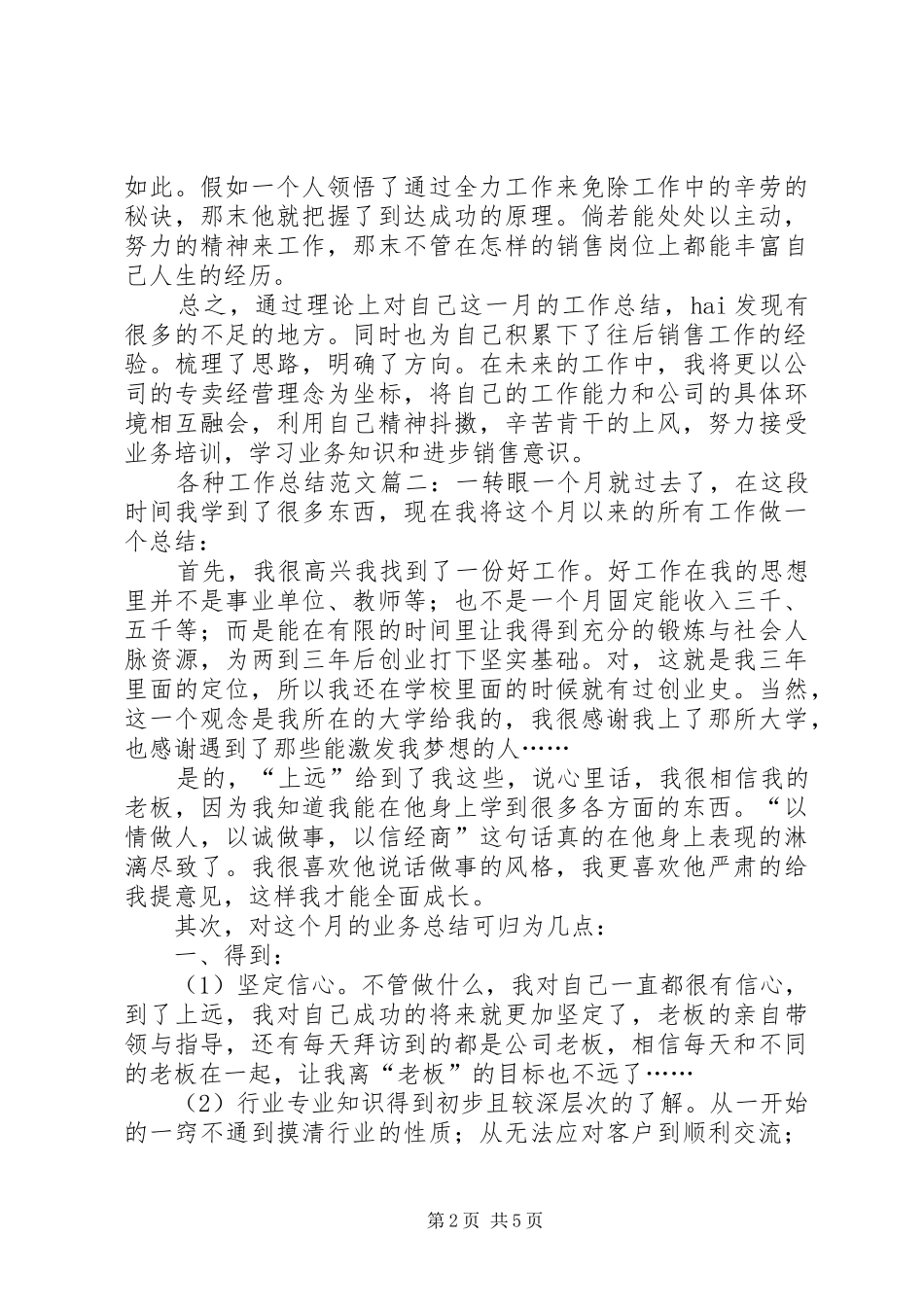 各种工作总结范文_第2页