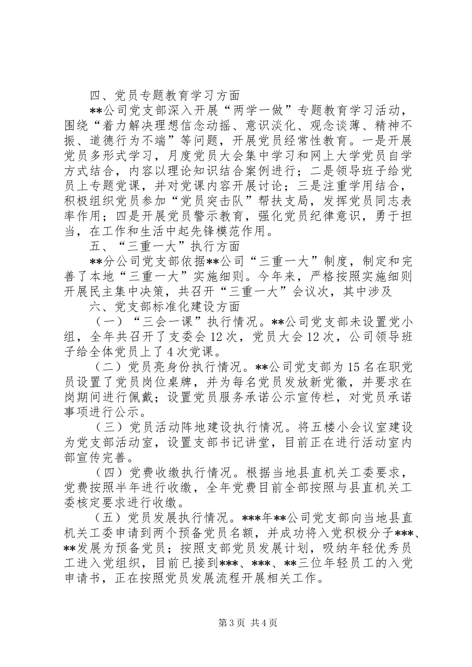 分公司党支部党建工作总结_第3页