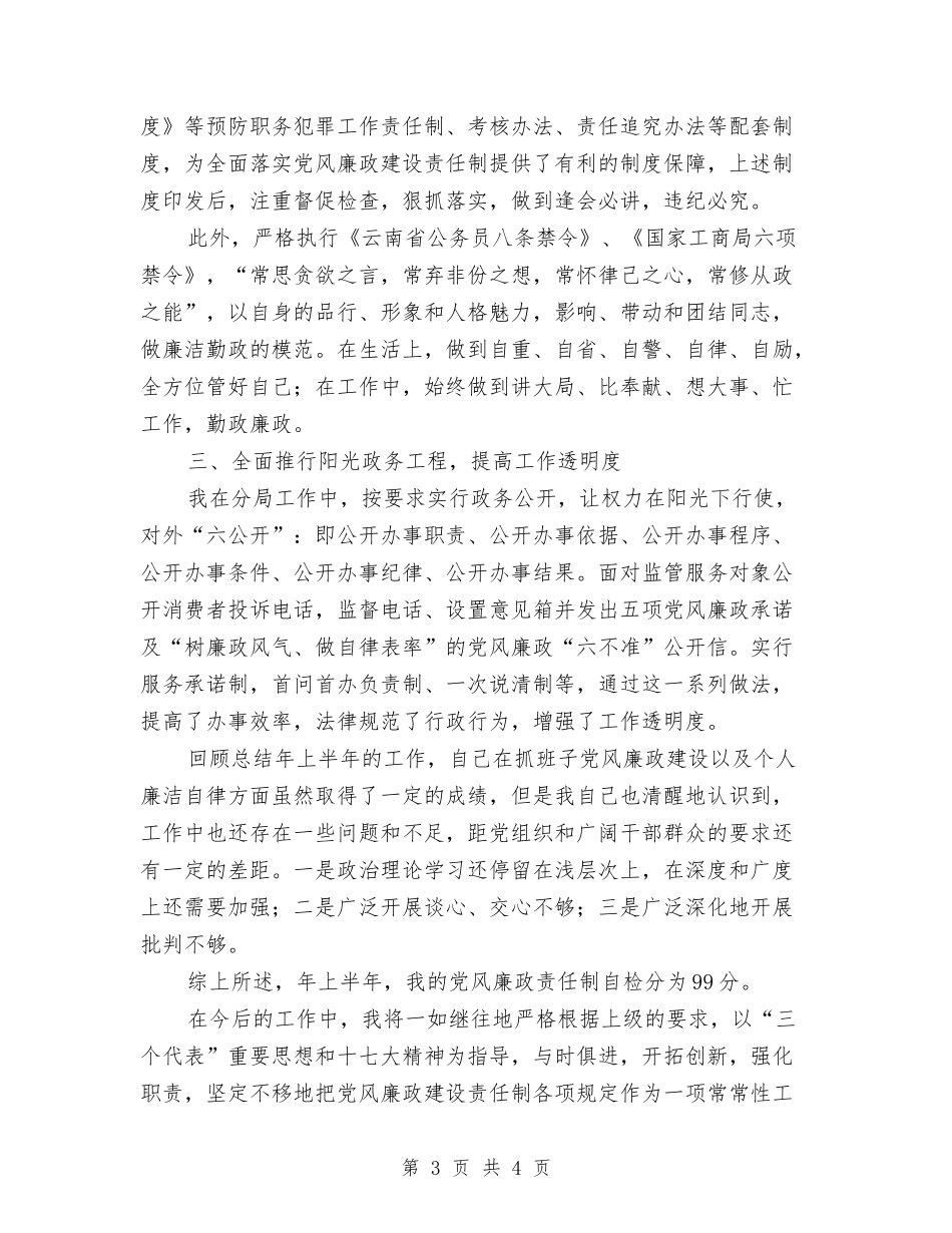 个人党风廉政自纠报告_第3页