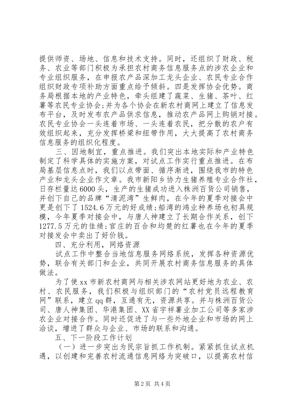 农村商务信息服务试点工作总结_第2页
