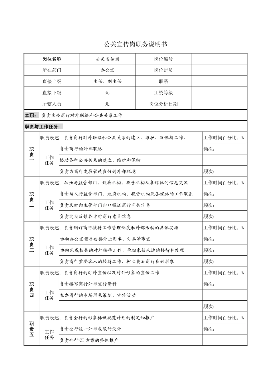 公关宣传岗职务说明书_第1页