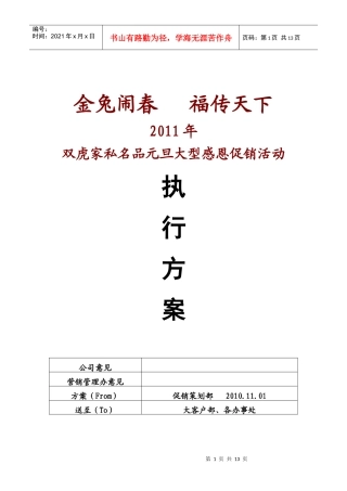 XXXX年双虎元旦促销方案