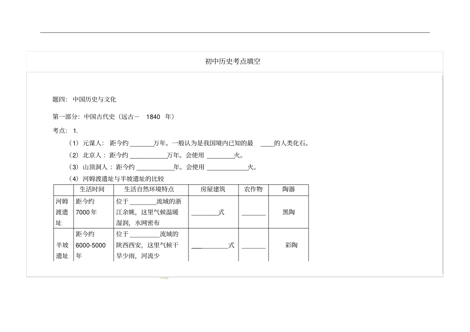 初中历史考点填空_第1页