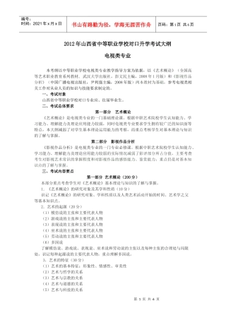 19电视类专业考纲