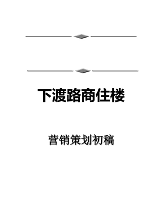 广州美联物业下渡路商住楼营销策划初稿
